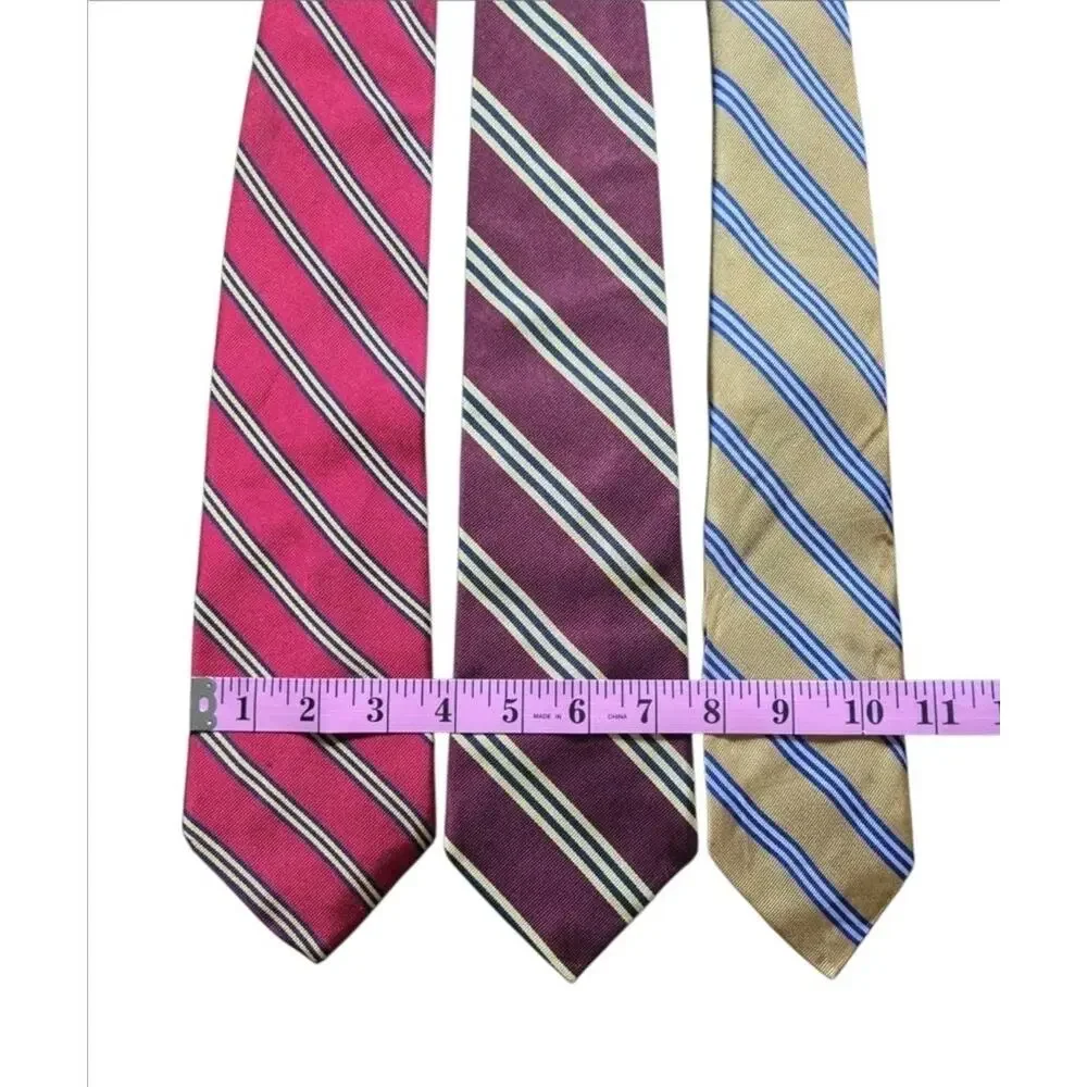 Lot 3 Brooks Brothers Makers 100% Silk Regimental Stripe Repp Neckties Preppy